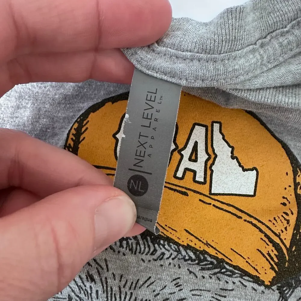 Next Level CDA Bear Gray Short Sleeve Tee - Size Small